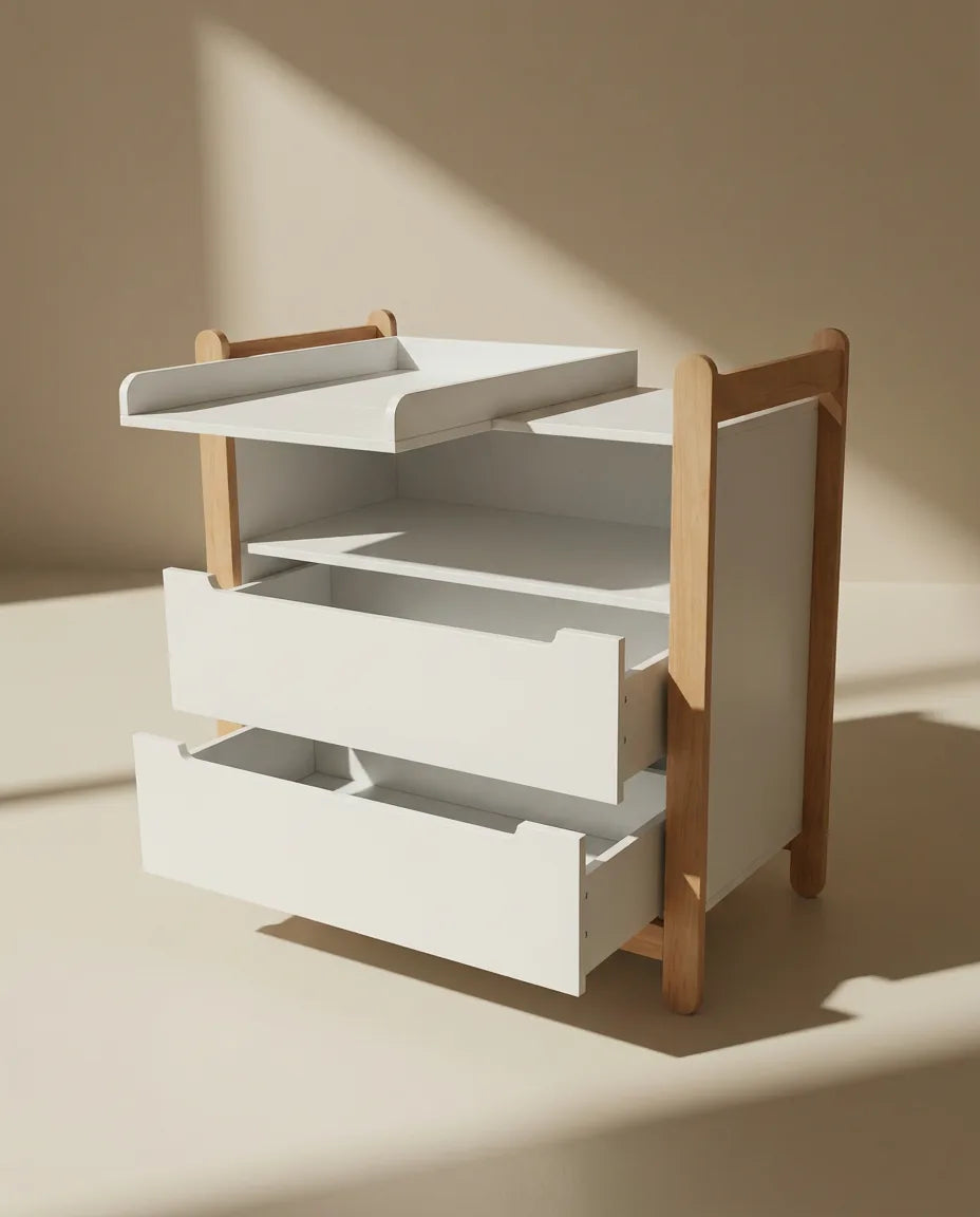 iDresser S - 2 drawers, white and beech, made in Ukraine