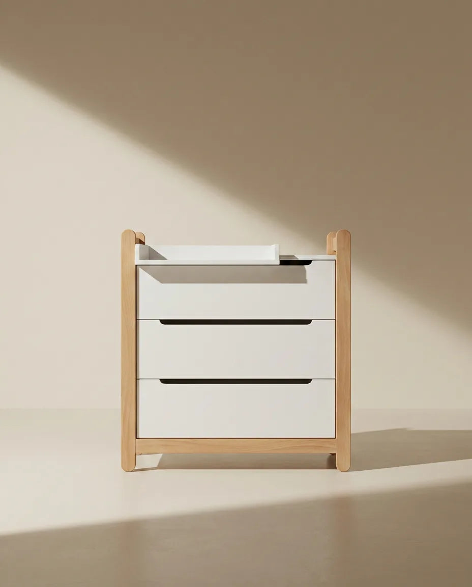 iDresser S - 3 drawers, white and beech, made in Ukraine