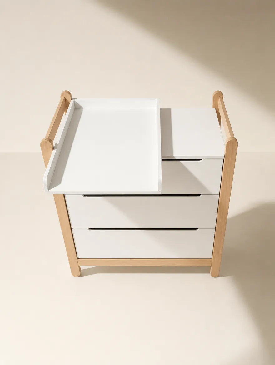 iDresser S - 3 drawers, white and beech, made in Ukraine