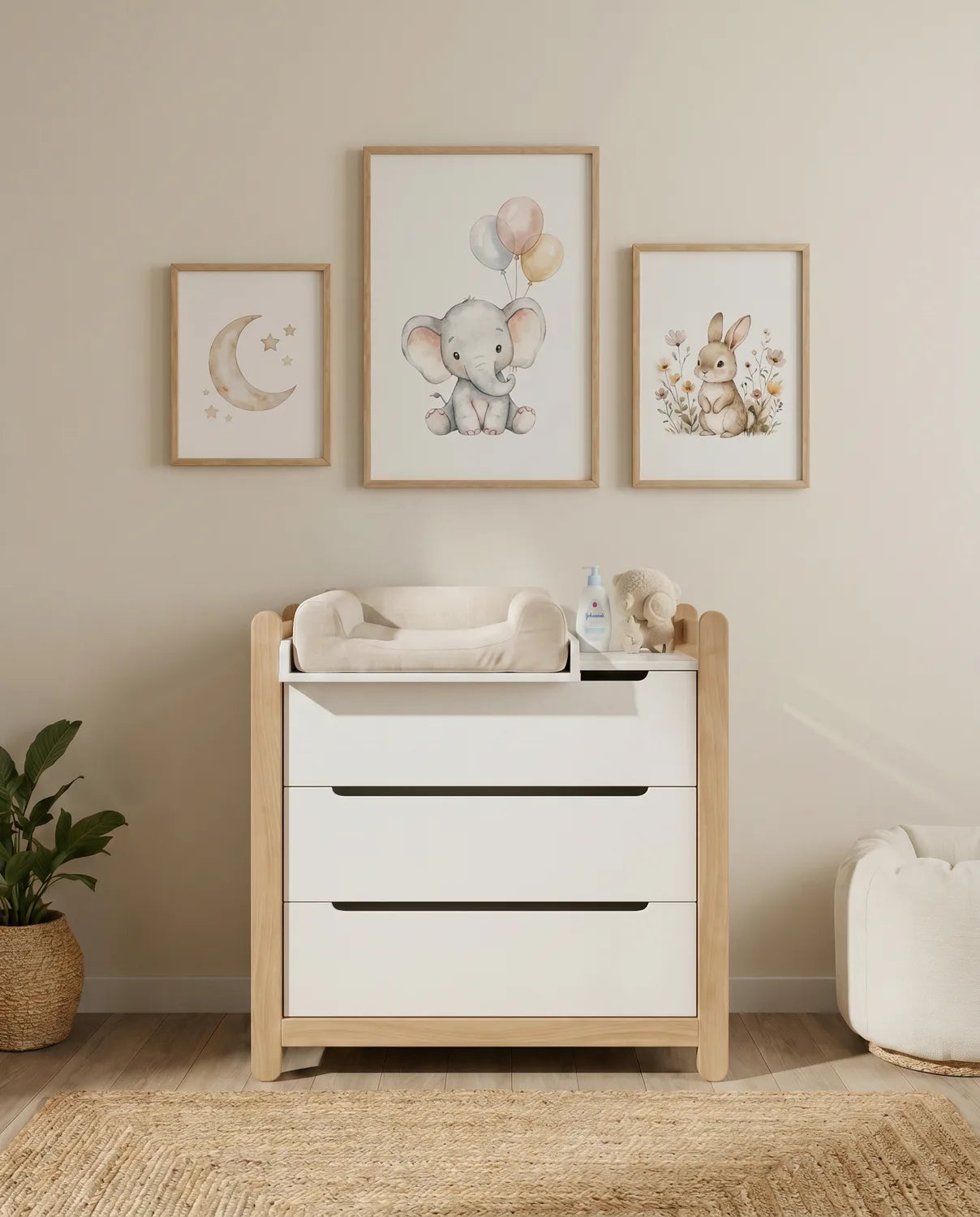 iDresser S - 3 drawers, white and beech, made in Ukraine