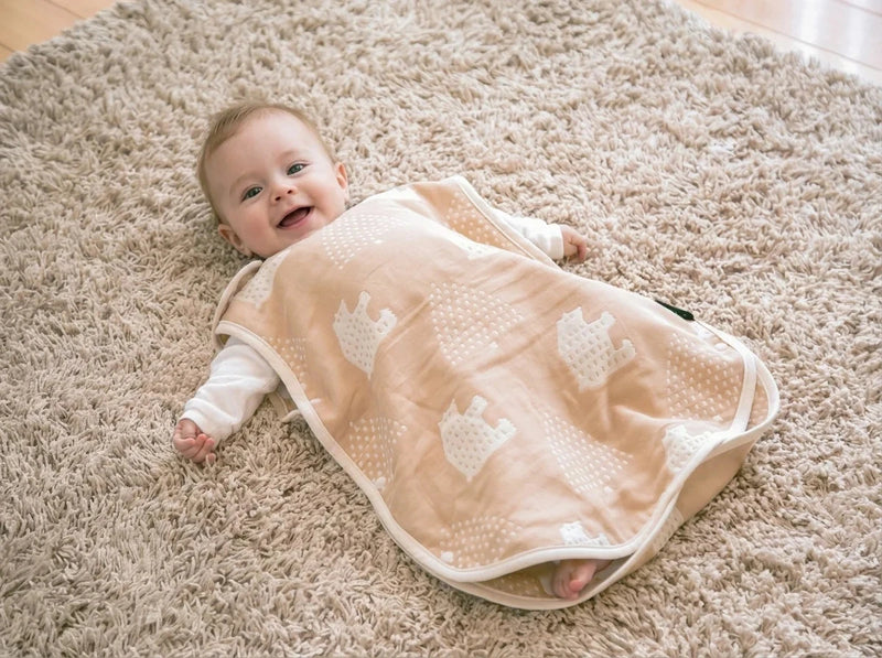 Дитячий спальний мішок farska Baby Tea Brown в інтерʼєрі дитячої кімнати