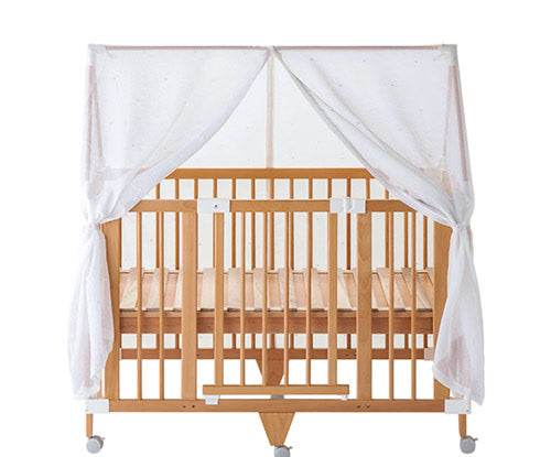 farska Canopy Long fitted to the Creative Cot Long, front view