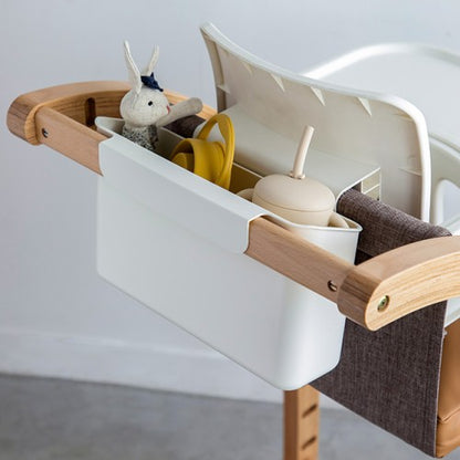 Hanging Box attached to the Scroll Chair One backrest with cup and toys