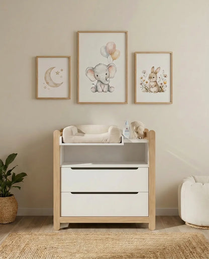 iDresser S - 2 drawers, white and beech, made in Ukraine
