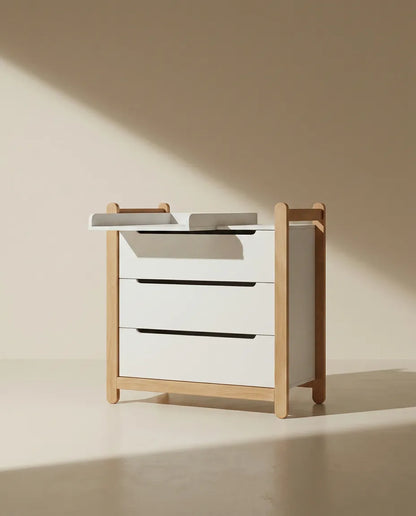 iDresser S - 3 drawers, white and beech, made in Ukraine