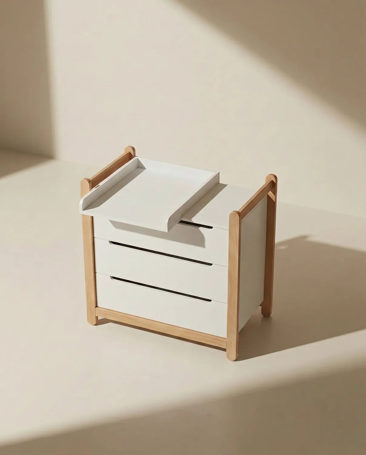 iDresser S - 3 drawers, white and beech, made in Ukraine