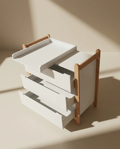 iDresser S - 3 drawers, white and beech, made in Ukraine