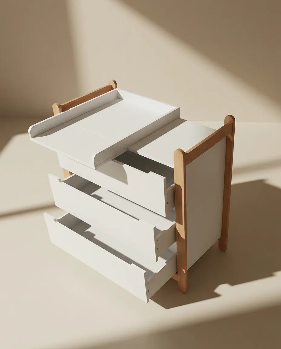 iDresser S - 3 drawers, white and beech, made in Ukraine