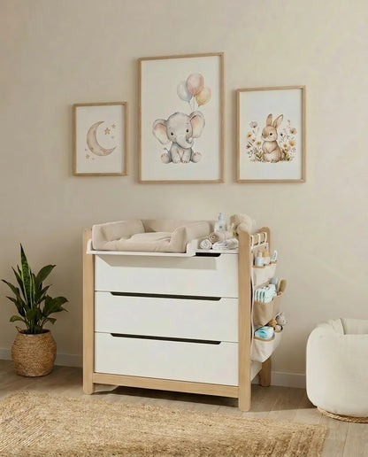 iDresser S - 3 drawers, white and beech, made in Ukraine