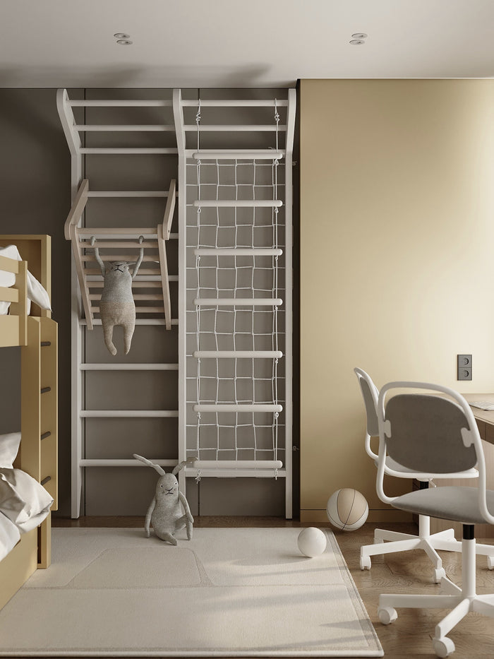 Room with a climbing wall