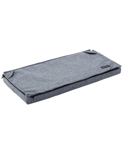 Joint Mattress 30x60 in Melange Gray at an angle, showing the 4 cm depth and the joining zip 